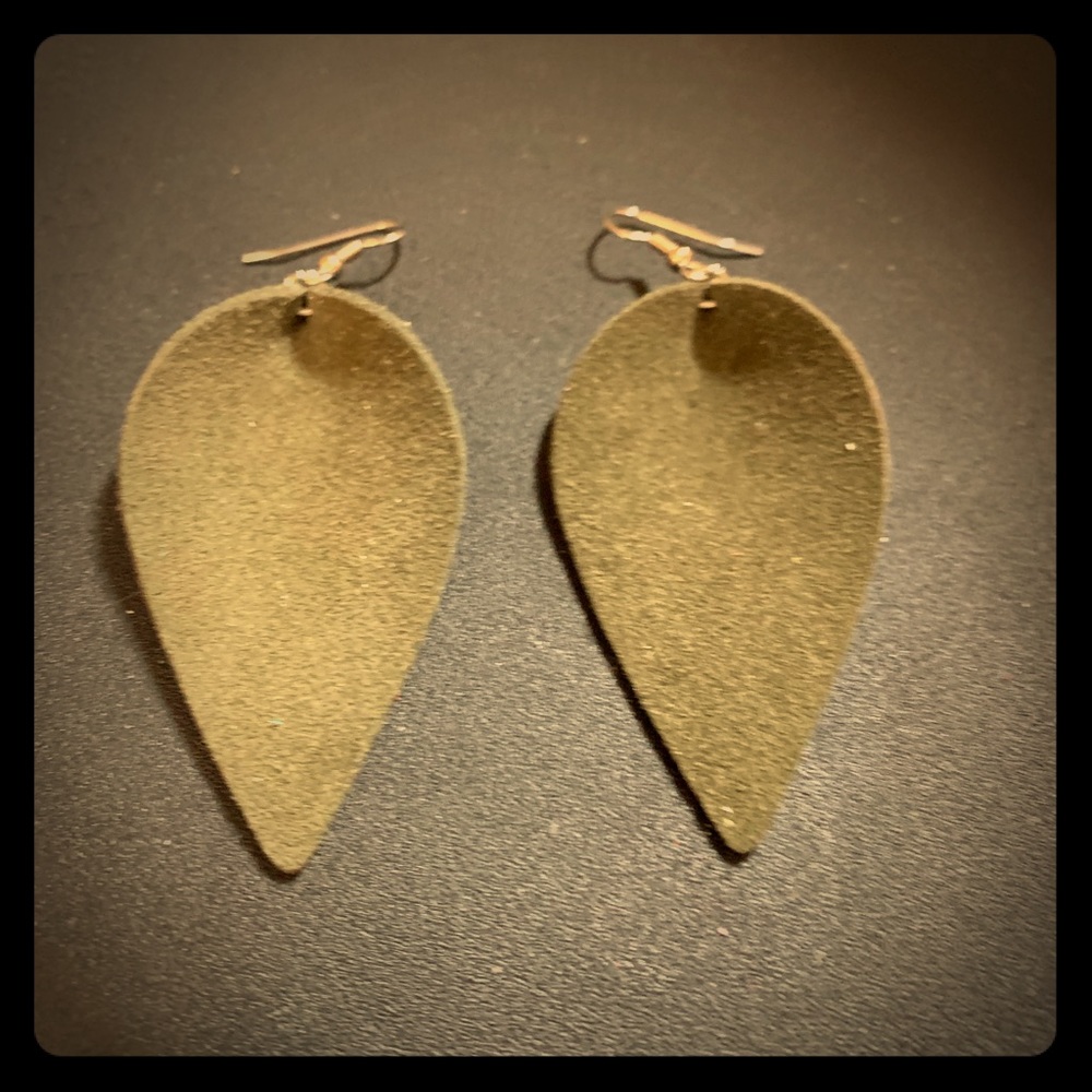 Large leather earrings